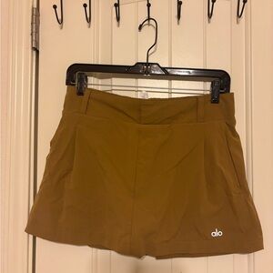 ALO Yoga Tan Athletic Shorts with Streamlined Waistband